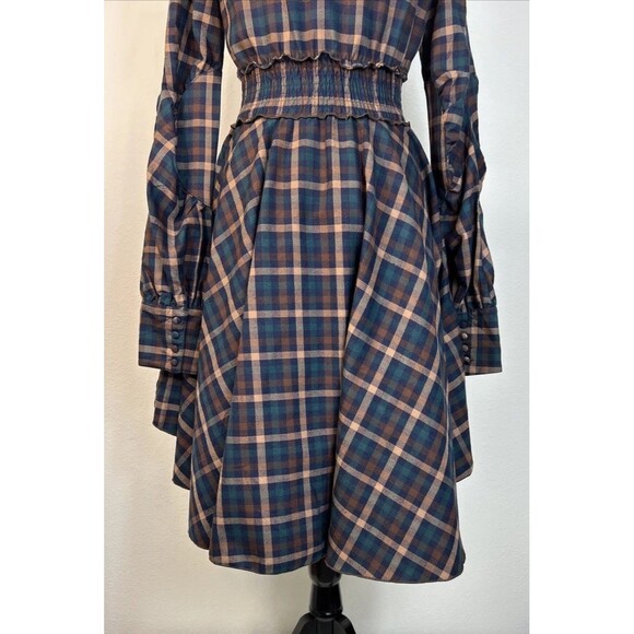 Vicky and Lucas Plaid Flannel Ruffle Retro Steampunk Dress Size Small (4/6) - Picture 12 of 13